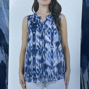 Cristina B Women's M Sleeveless Blouse Blue e0942